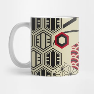 Asian style Asian style hexagon red and black patternhexagon red and black pattern Mug